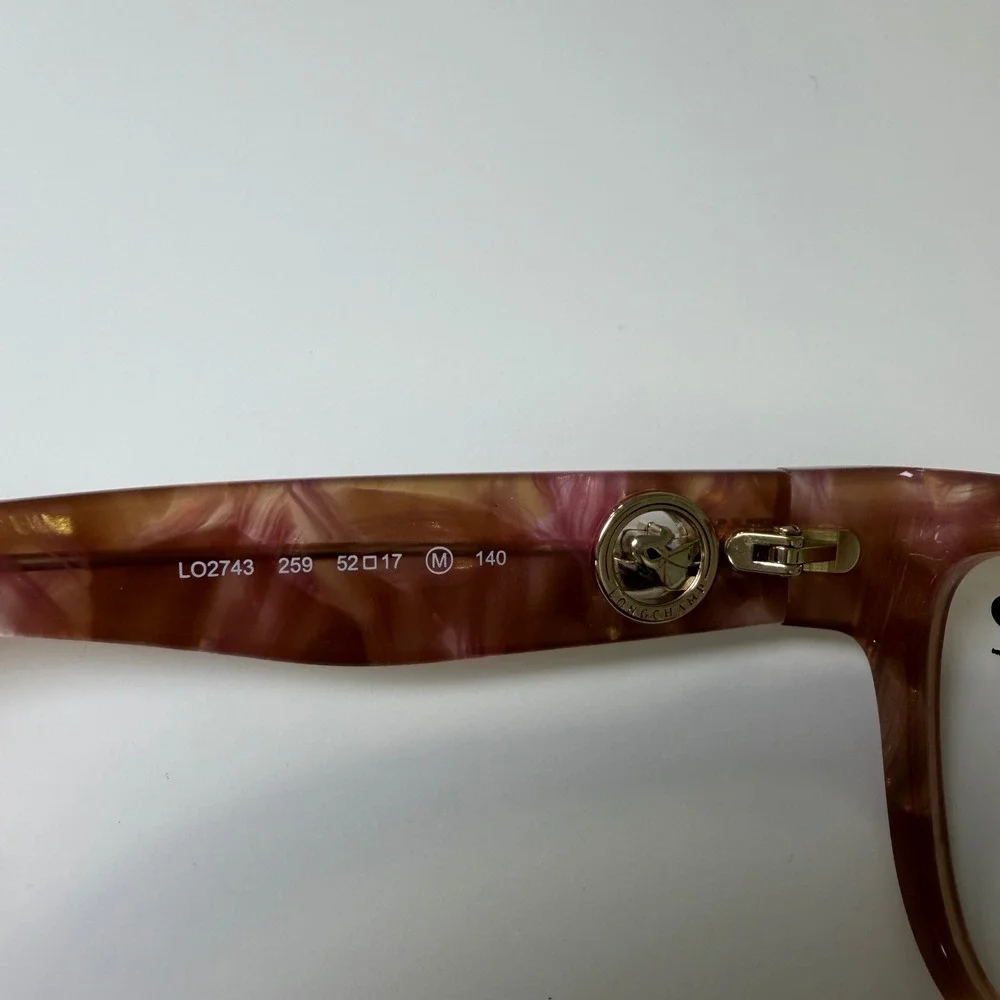 Longchamp LO2743 Square Eyeglasses‎ Marbled Pink Brown Designer Frames 52-17-140